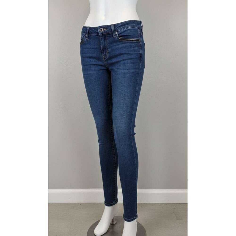 JCPenney Super Soft Premium Denim Skinny Jeans Women's Size 29/8 Dark Wash Stret